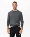 Mango Crewneck Wool Sweater In Gray
