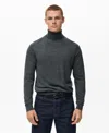 Mango Turtleneck Wool Sweater In Gray
