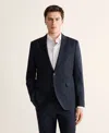Mango Venice Slim Fit Virgin Wool Jacket In Blue