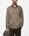 Mango Regular Fit Button-up Shirt In Medium Brown
