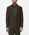 Mango Men's Wool Suit Blazer In Brown