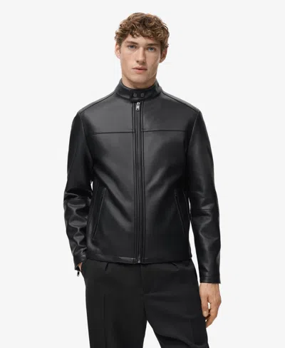 Mango Men's Zip-up Faux-leather Jacket In Black
