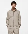 Mango Men's Zip-up Lyocell Jacket In Gray