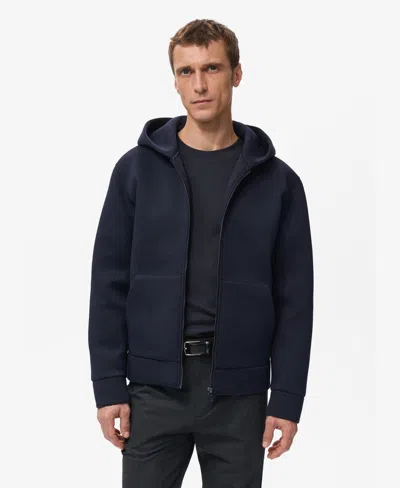 Mango Men's Zipped Hoodie In Blue