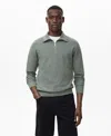 Mango Men's Zipper Collar Microstructure Sweater In Gray