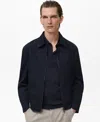 Mango Cotton Blend Zip-up Jacket In Blue