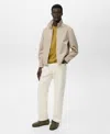 Mango Men's Zipper Cotton Jacket In Neutral