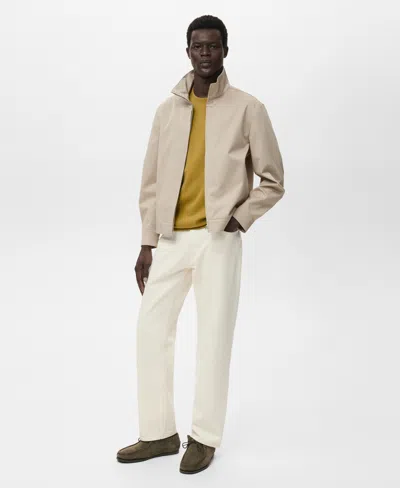 Mango Men's Zipper Cotton Jacket In Neutral