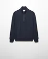 Mango Men's Zipper Cotton Sweater In Dark Navy