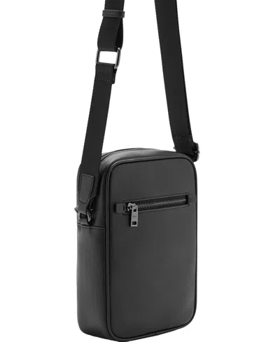 Mango Men's Zipper Leather Bag In Black