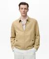 Mango Zip Jacket In Neutral