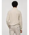 Mango Men's Zipper Neck Knitted Polo Shirt In Sand