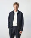 Mango Zip-up Modal Jacket In Blue