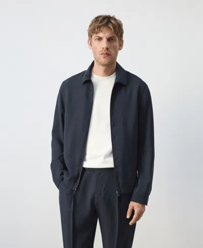 MANGO MEN'S ZIP-UP MODAL JACKET