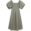 Mango Menorca Off The Shoulder Linen Dress In Green