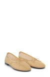 Mango Mesh Ballerina Flat In Gold