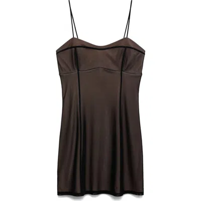 Mango Mesh Lingerie Minidress In Black