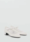 Mango Mesh Shoes With Buckle Strap White In Blanc