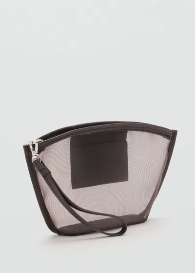 Mango Mesh Toiletry Bag Chocolate In Brown