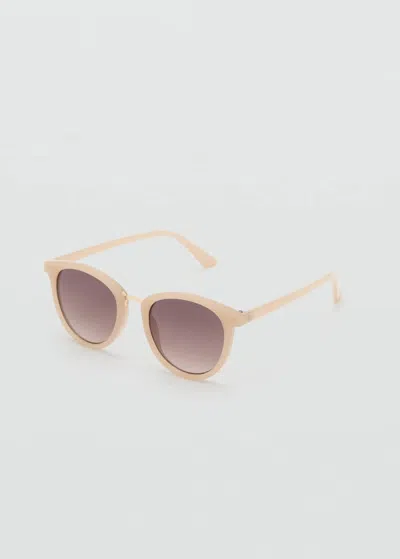 Mango Lunettes De Soleil Pont Métallique Vanille - Femme - Taille Unique -  In White