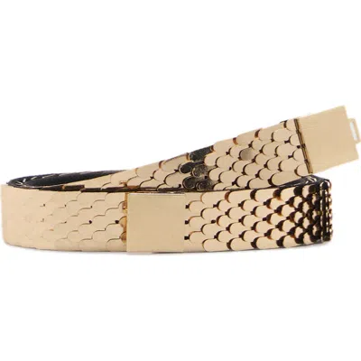 Mango Metal Scale Belt In Gold