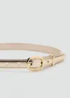 Mango Ceinture Métallisée Boucle Ovale Or - Femme - Xl -