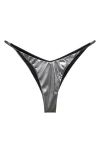 Mango Metallic Bikini Bottoms In Gray