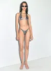 Mango Haut De Bikini À Découpes Métallisé Argent - Femme - M -  In Gray