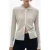 Mango Metallic Button-up Shirt In Silver