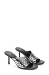 Mango Heeled Sandal With Metallic Decorations Black In Black