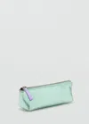Mango Metallic Effect Leather Case Aqua Green In Green