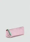 Mango Kids' Metallic Effect Leather Case Pink