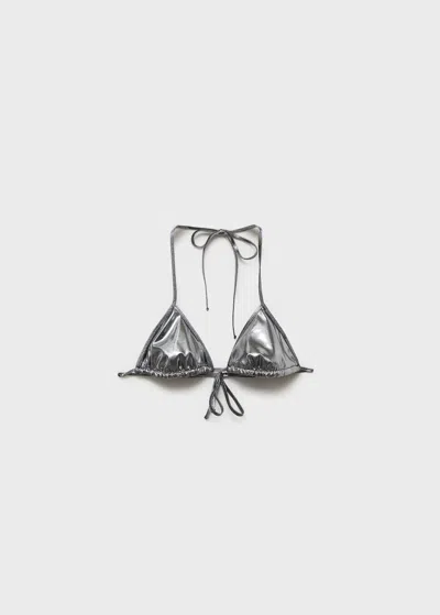 Mango Metallic Tie Side Bikini Bottoms