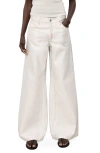 Mango Metallic Finish Wide Leg Jeans In White
