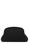Mango Metallic Frame Clutch In Black