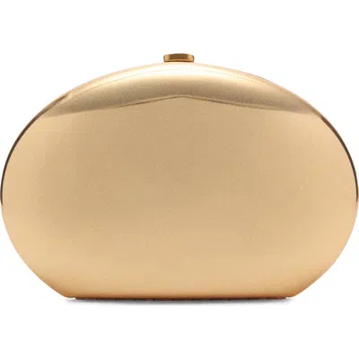 Mango Metallic Frame Clutch In Gold