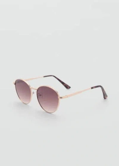 Mango Metallic Frame Sunglasses Gold