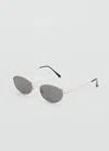 Mango Lunettes De Soleil Monture Métallique Or - Femme - Taille Unique -  In Gold