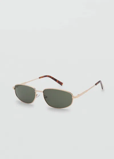 Mango Metallic Frame Sunglasses Gold