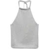 Mango Metallic Halter Sweater In Gray