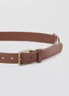 Mango Metallic Heart Belt In Brown