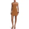 Mango Lurex Knit Dress With Crossed Back Copper In Brown