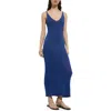 Mango Robe Maille Lurex In Vibrant Blue