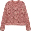 Mango Lurex Openwork Cardigan Red In Red