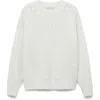 Mango Metallic Open Stitch Sweater In Ecru