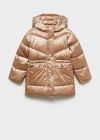 Mango Metallic Puffer Jacket Copper In Copper