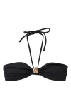 Mango Metallic Shell Bikini Top In Black