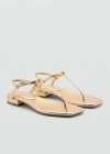 Mango Metallic Strap Sandals Gold In Or