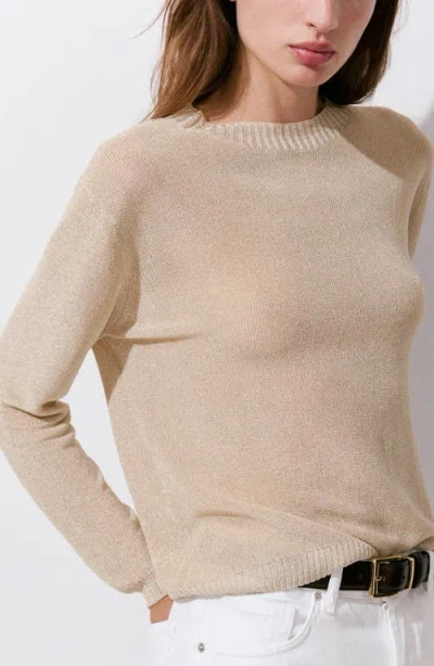 Mango Metallic Sweater In Neutral