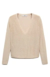 Mango Metallic V-neck Sweater